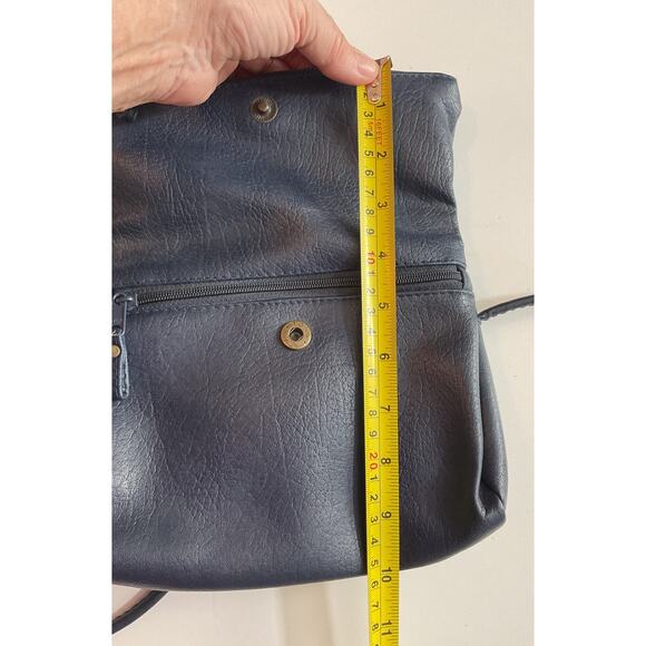 Vintage Sarne Genuine Sarné Womens Purse Bag Navy 1970s Crossbody - Picture 4 of 10